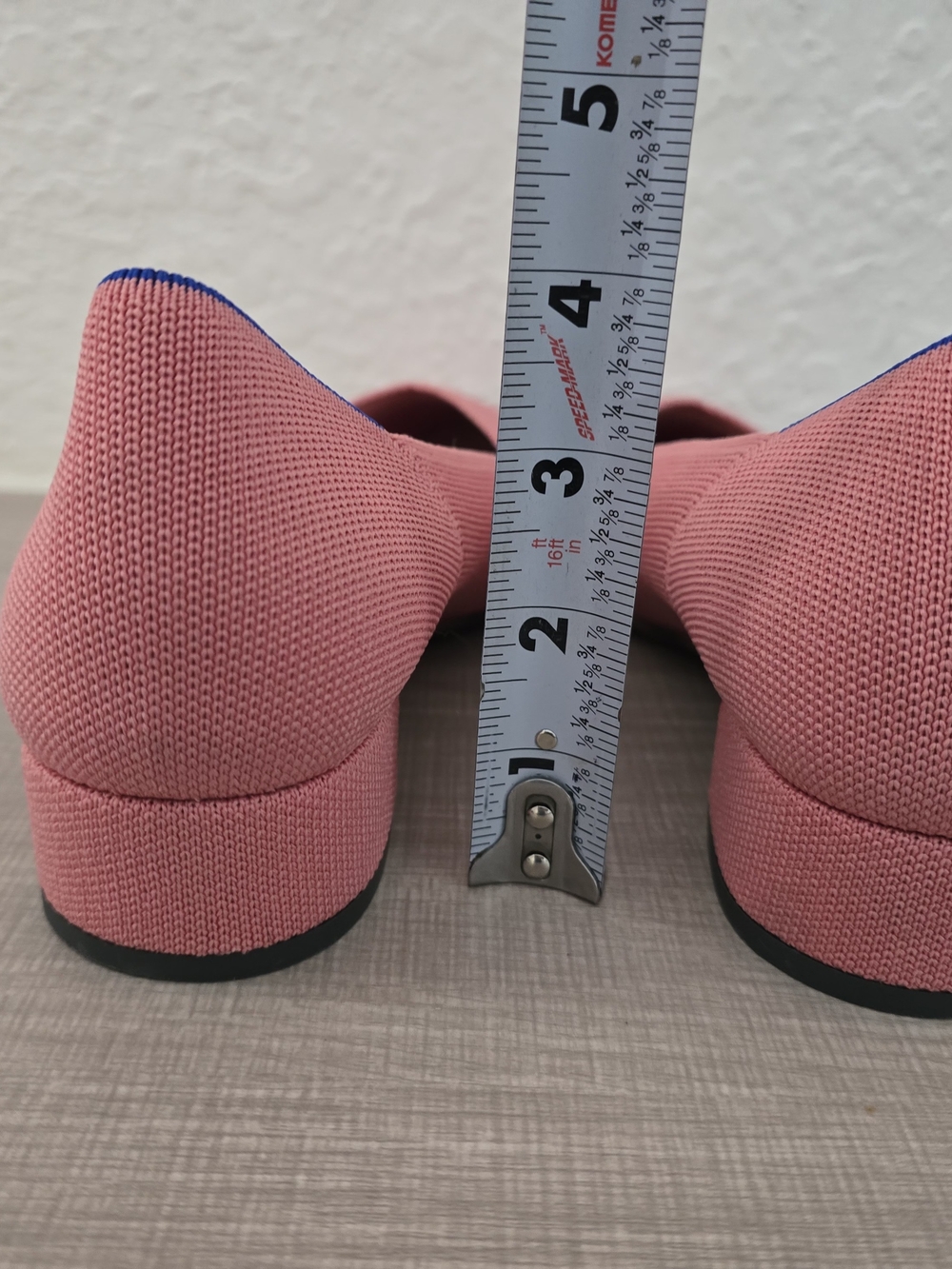 Rothy’s Pink Pointed Toe Low Block Heels Tortoise Sole Size 8.5 - Picture 8 of 11
